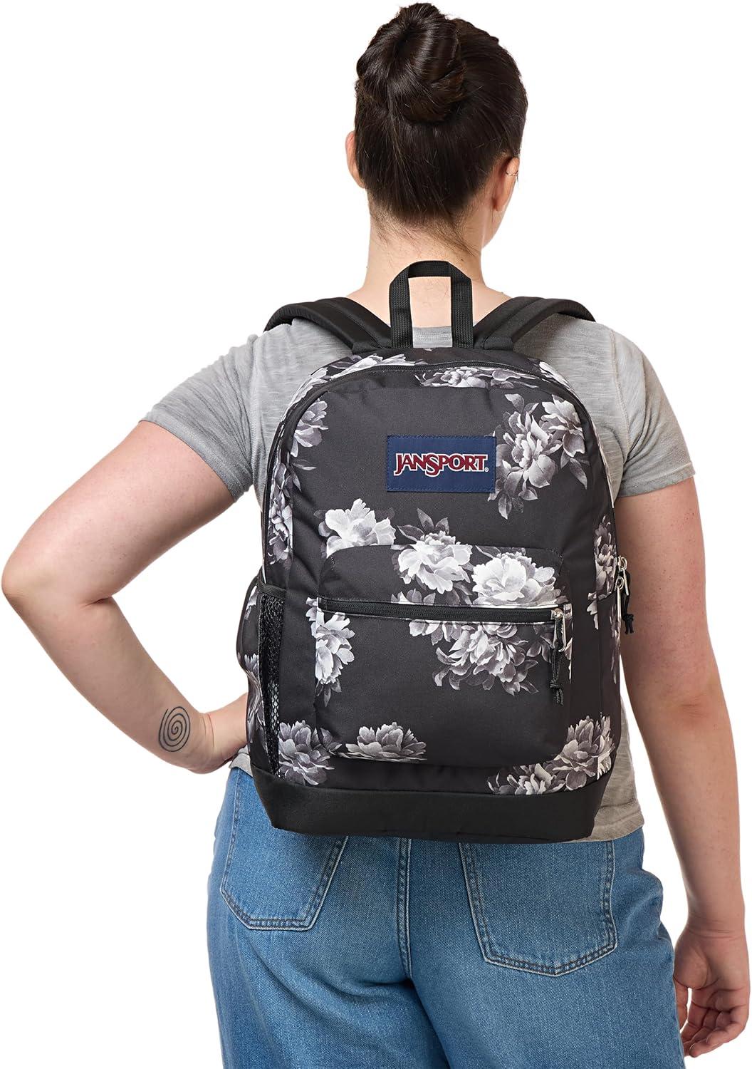 imageJanSport Cross Town Plus Backpack  Large Main Compartment Side Water Bottle Pocket 15Inch Padded Laptop Sleeve  BlackMagnolia Mirage