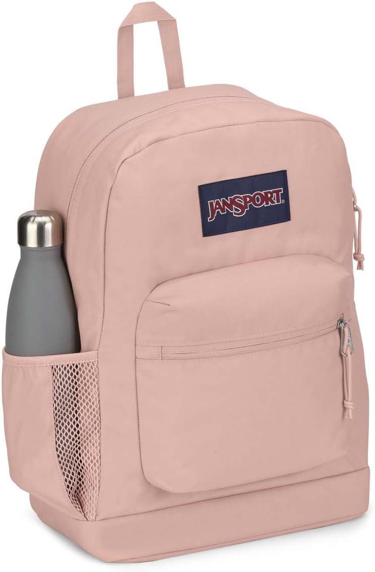 imageJanSport Cross Town Plus Backpack  Large Main Compartment Side Water Bottle Pocket 15Inch Padded Laptop Sleeve  BlackMisty Rose