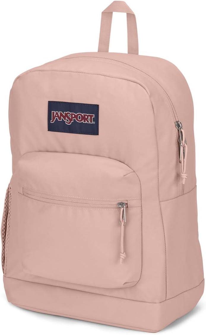 imageJanSport Cross Town Plus Backpack  Large Main Compartment Side Water Bottle Pocket 15Inch Padded Laptop Sleeve  BlackMisty Rose