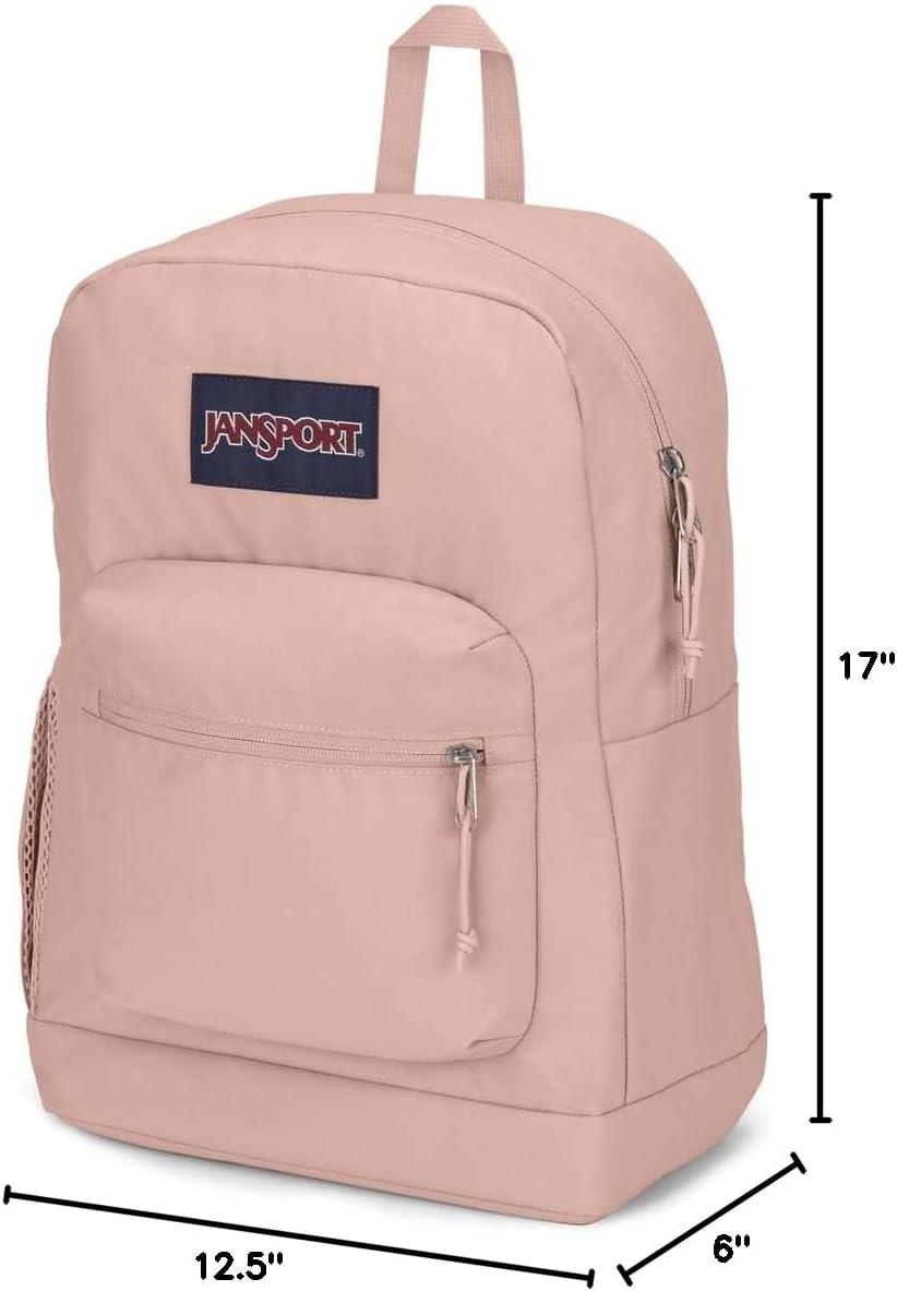 imageJanSport Cross Town Plus Backpack  Large Main Compartment Side Water Bottle Pocket 15Inch Padded Laptop Sleeve  BlackMisty Rose