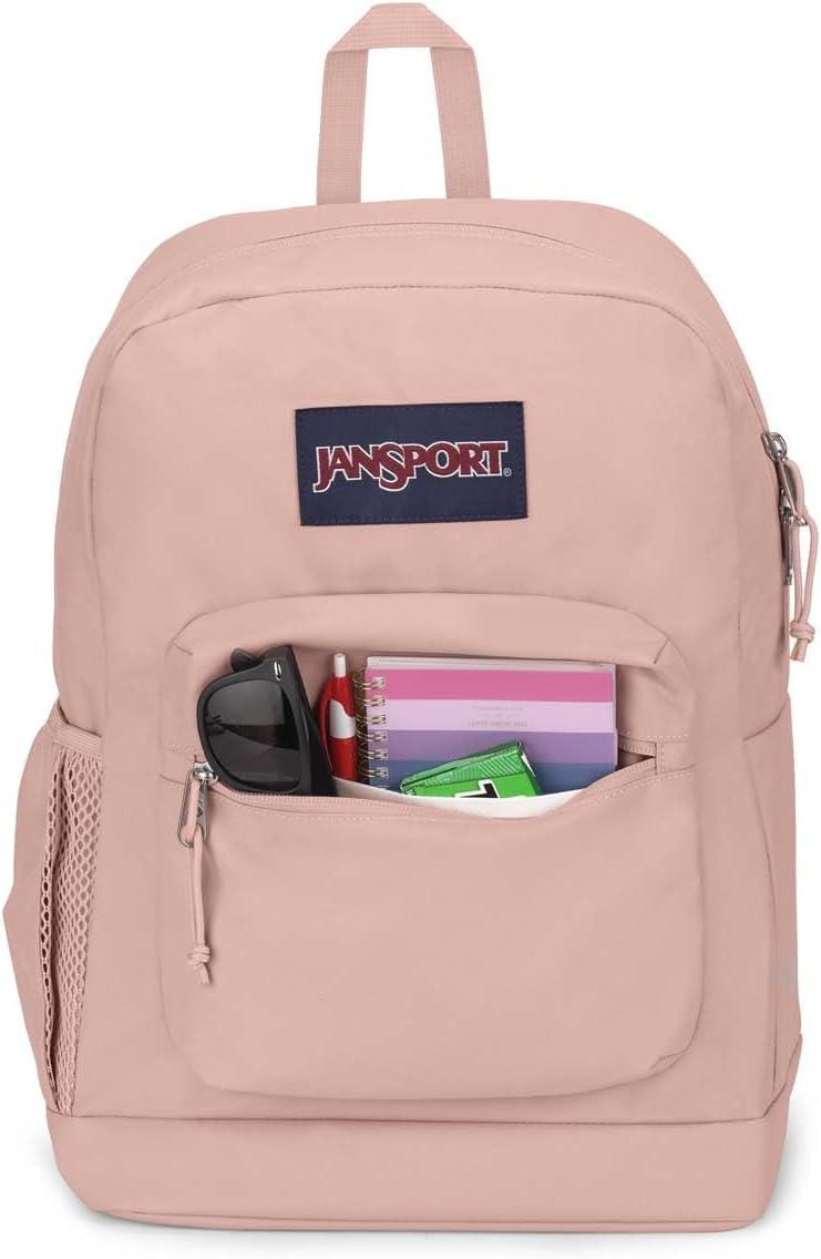 imageJanSport Cross Town Plus Backpack  Large Main Compartment Side Water Bottle Pocket 15Inch Padded Laptop Sleeve  BlackMisty Rose