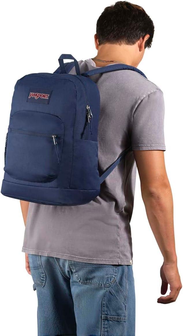 imageJanSport Cross Town Plus Backpack  Large Main Compartment Side Water Bottle Pocket 15Inch Padded Laptop Sleeve  BlackNavy
