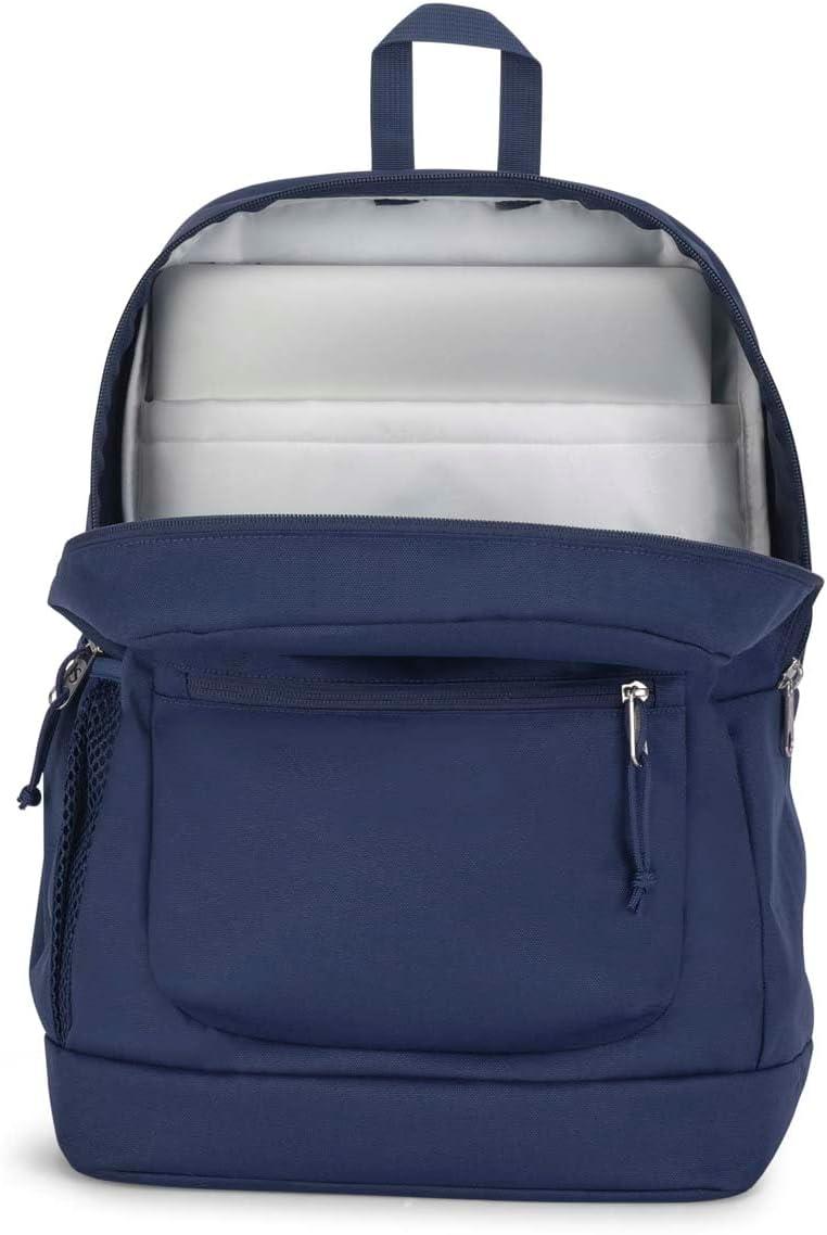 imageJanSport Cross Town Plus Backpack  Large Main Compartment Side Water Bottle Pocket 15Inch Padded Laptop Sleeve  BlackNavy