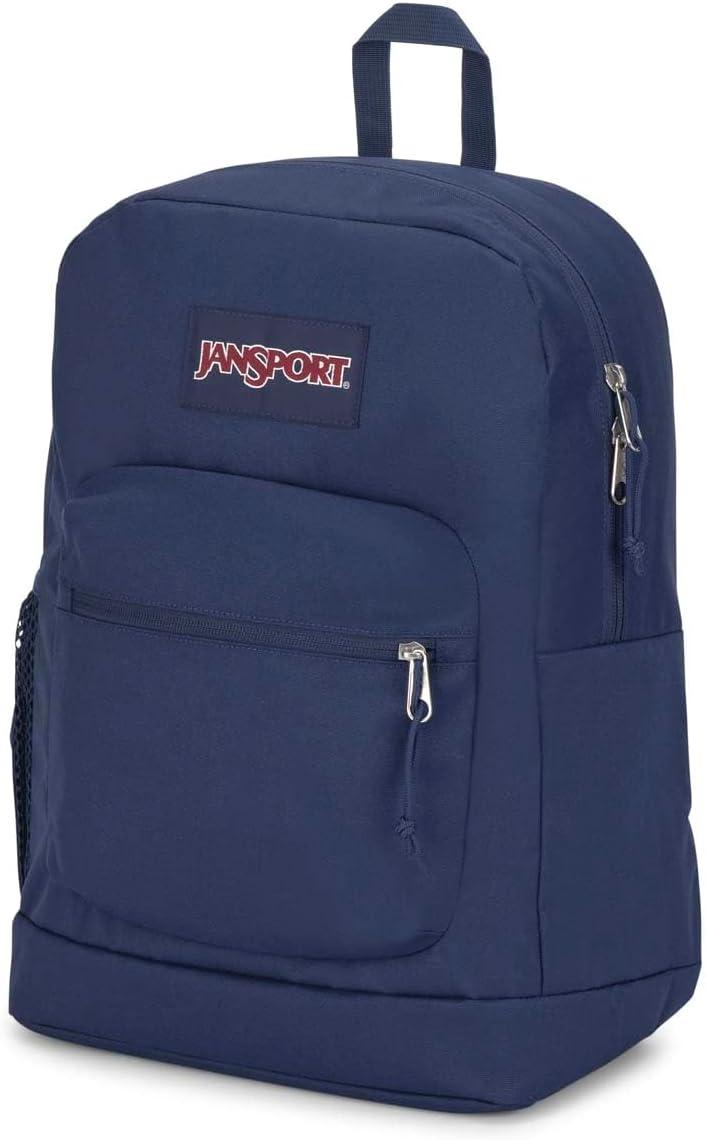 imageJanSport Cross Town Plus Backpack  Large Main Compartment Side Water Bottle Pocket 15Inch Padded Laptop Sleeve  BlackNavy