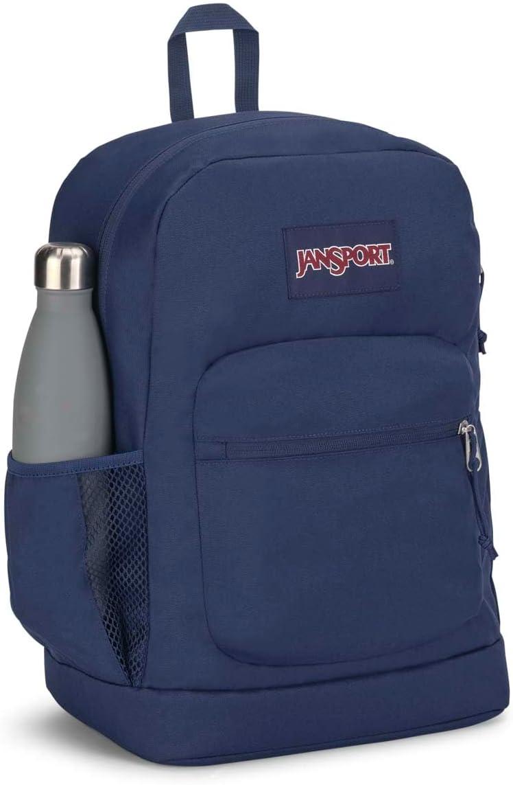 imageJanSport Cross Town Plus Backpack  Large Main Compartment Side Water Bottle Pocket 15Inch Padded Laptop Sleeve  BlackNavy