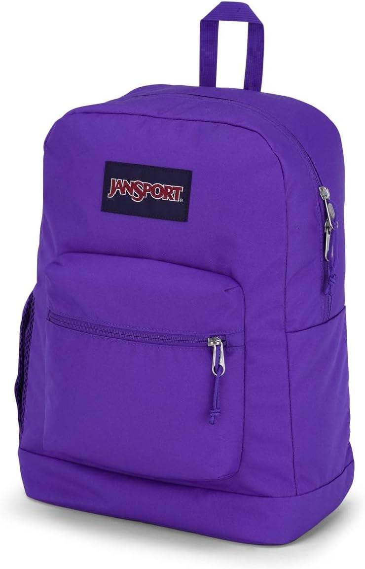 imageJanSport Cross Town Plus Backpack  Large Main Compartment Side Water Bottle Pocket 15Inch Padded Laptop Sleeve  BlackParty Plum