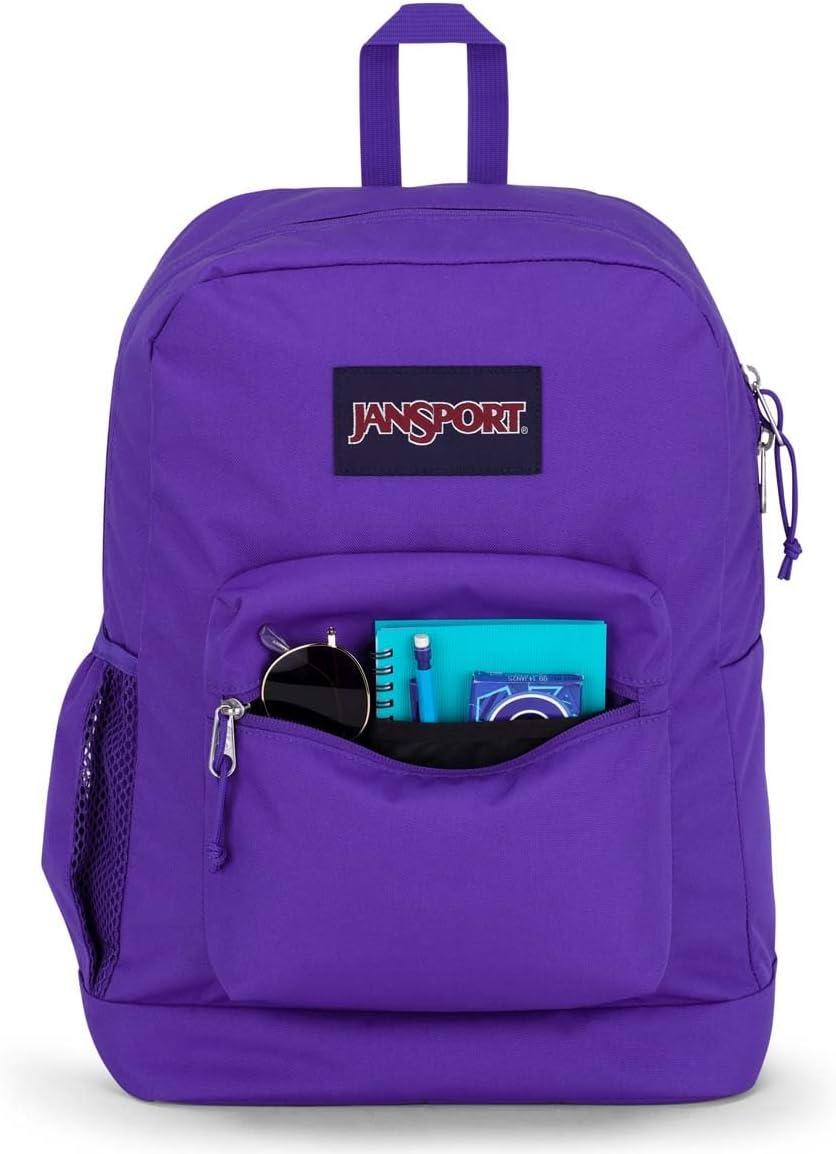 imageJanSport Cross Town Plus Backpack  Large Main Compartment Side Water Bottle Pocket 15Inch Padded Laptop Sleeve  BlackParty Plum