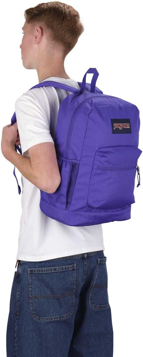 imageJanSport Cross Town Plus Backpack  Large Main Compartment Side Water Bottle Pocket 15Inch Padded Laptop Sleeve  BlackParty Plum