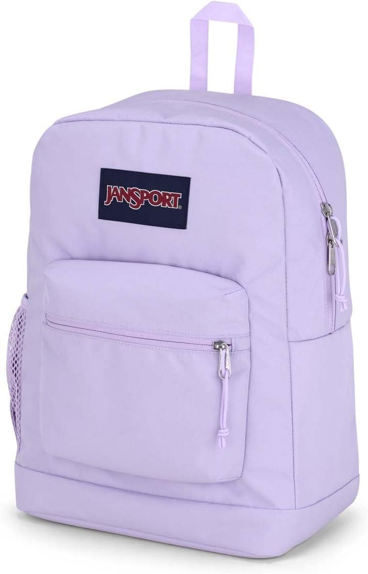 imageJanSport Cross Town Plus Backpack  Large Main Compartment Side Water Bottle Pocket 15Inch Padded Laptop Sleeve  BlackPastel Lilac