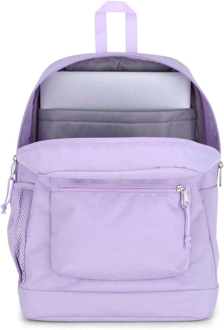 imageJanSport Cross Town Plus Backpack  Large Main Compartment Side Water Bottle Pocket 15Inch Padded Laptop Sleeve  BlackPastel Lilac