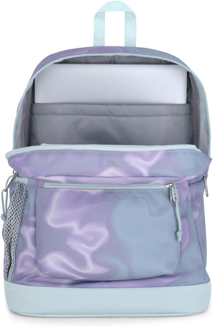 imageJanSport Cross Town Plus Backpack  Large Main Compartment Side Water Bottle Pocket 15Inch Padded Laptop Sleeve  BlackPlatinum Puddles