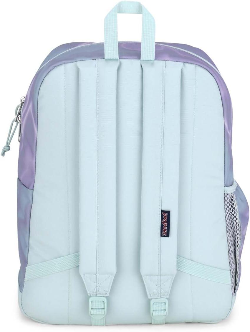 imageJanSport Cross Town Plus Backpack  Large Main Compartment Side Water Bottle Pocket 15Inch Padded Laptop Sleeve  BlackPlatinum Puddles