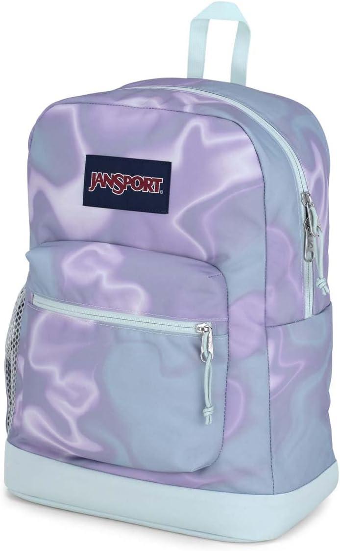 imageJanSport Cross Town Plus Backpack  Large Main Compartment Side Water Bottle Pocket 15Inch Padded Laptop Sleeve  BlackPlatinum Puddles