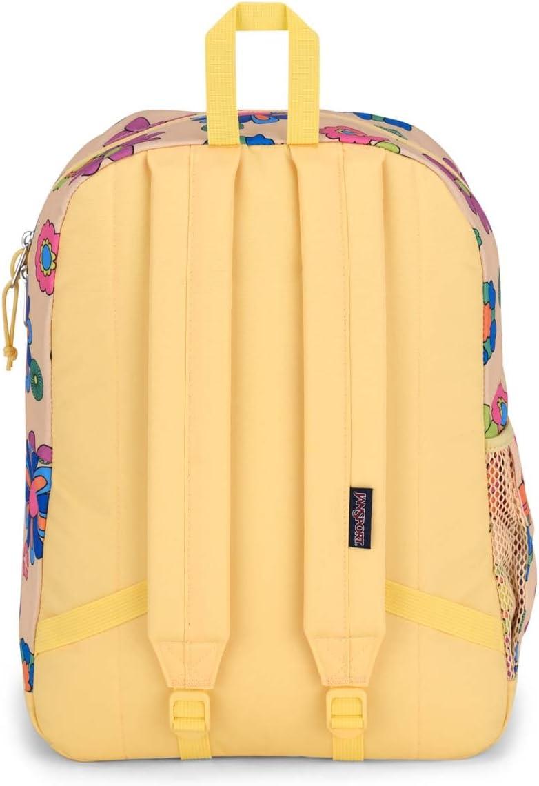 imageJanSport Cross Town Plus Backpack  Large Main Compartment Side Water Bottle Pocket 15Inch Padded Laptop Sleeve  BlackPower to the Flower