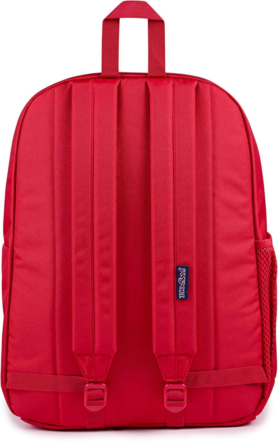 imageJanSport Cross Town Plus Backpack  Large Main Compartment Side Water Bottle Pocket 15Inch Padded Laptop Sleeve  BlackRed Tape