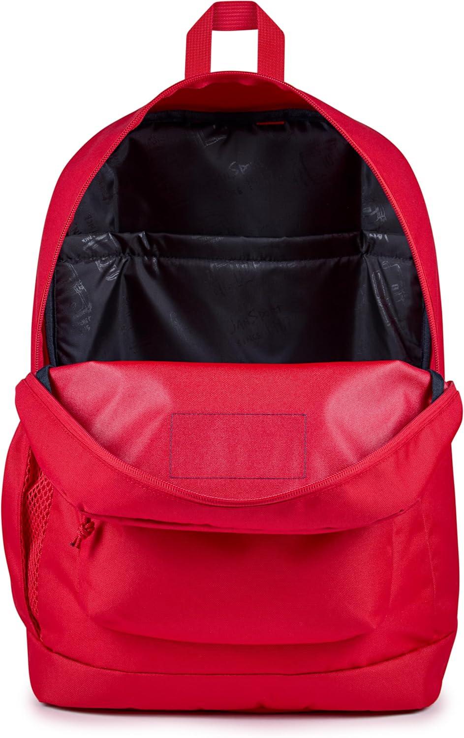 imageJanSport Cross Town Plus Backpack  Large Main Compartment Side Water Bottle Pocket 15Inch Padded Laptop Sleeve  BlackRed Tape
