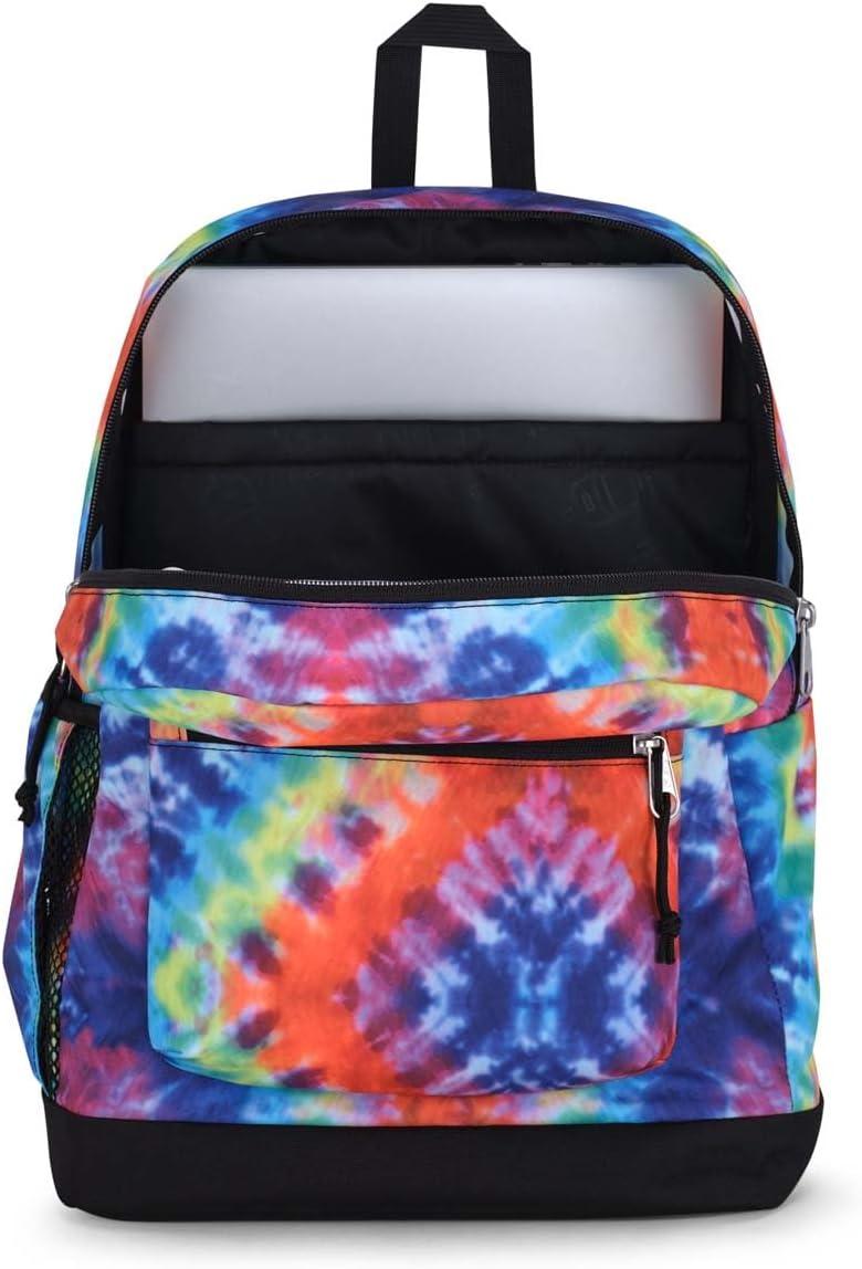 imageJanSport Cross Town Plus Backpack  Large Main Compartment Side Water Bottle Pocket 15Inch Padded Laptop Sleeve  BlackRedMulti Hippie Days