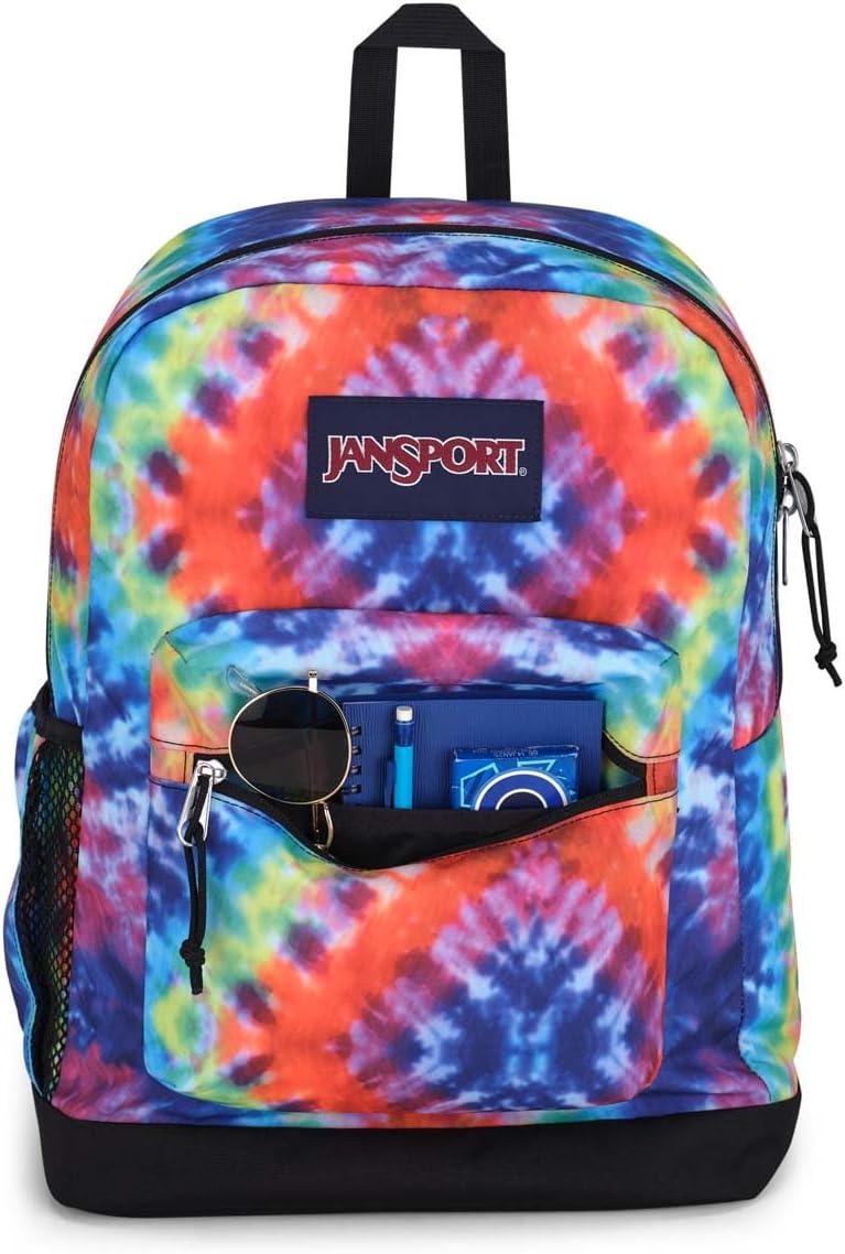 imageJanSport Cross Town Plus Backpack  Large Main Compartment Side Water Bottle Pocket 15Inch Padded Laptop Sleeve  BlackRedMulti Hippie Days