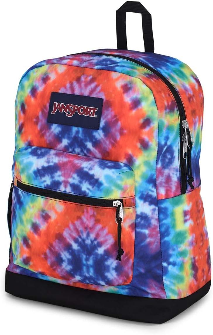 imageJanSport Cross Town Plus Backpack  Large Main Compartment Side Water Bottle Pocket 15Inch Padded Laptop Sleeve  BlackRedMulti Hippie Days