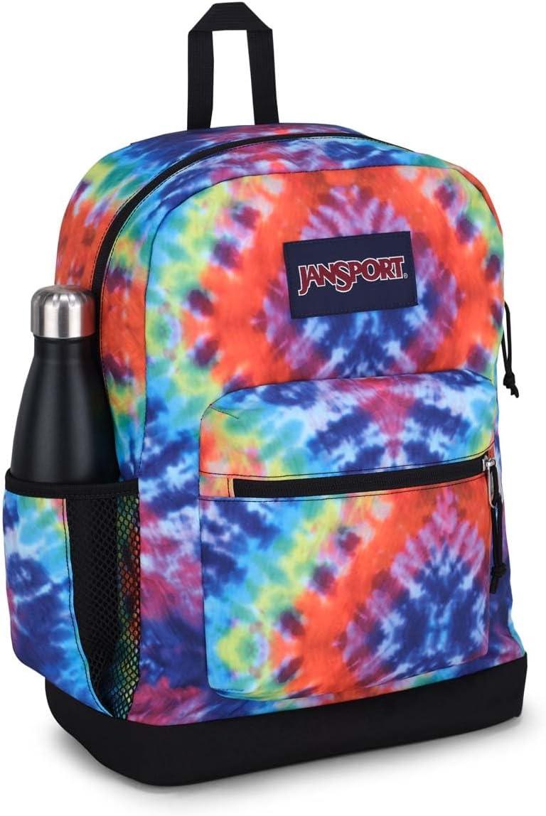 imageJanSport Cross Town Plus Backpack  Large Main Compartment Side Water Bottle Pocket 15Inch Padded Laptop Sleeve  BlackRedMulti Hippie Days