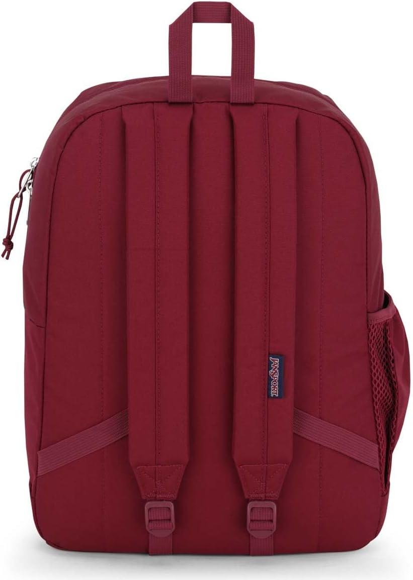imageJanSport Cross Town Plus Backpack  Large Main Compartment Side Water Bottle Pocket 15Inch Padded Laptop Sleeve  BlackRusset Red