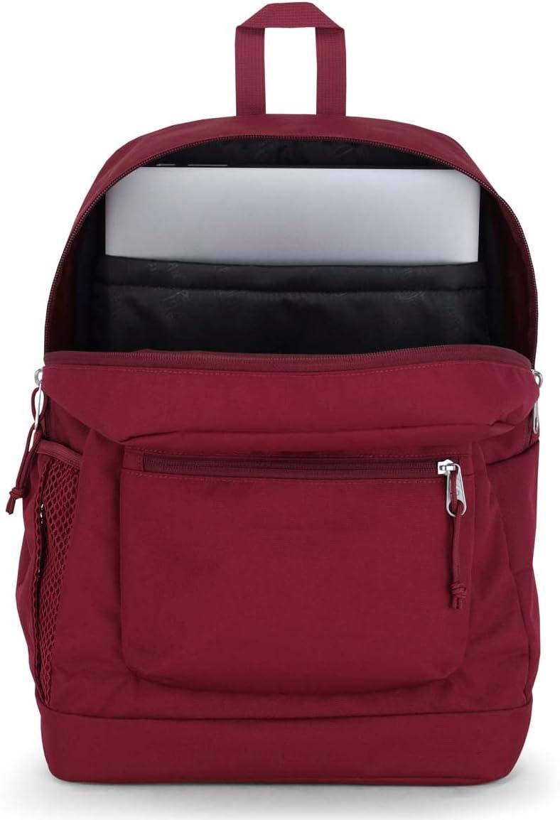 imageJanSport Cross Town Plus Backpack  Large Main Compartment Side Water Bottle Pocket 15Inch Padded Laptop Sleeve  BlackRusset Red