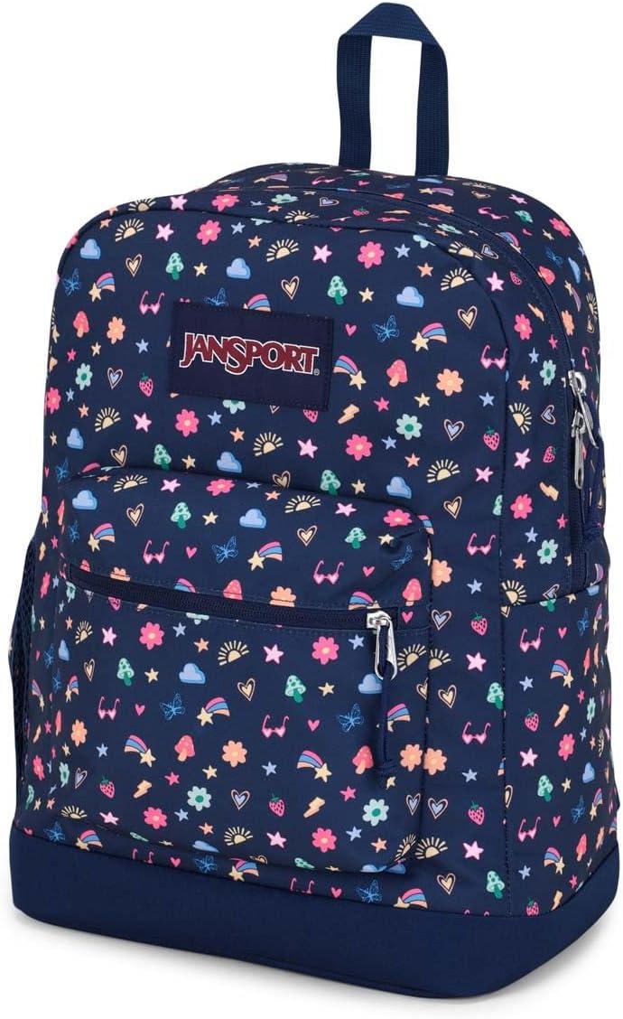 imageJanSport Cross Town Plus Backpack  Large Main Compartment Side Water Bottle Pocket 15Inch Padded Laptop Sleeve  BlackSlice of Fun