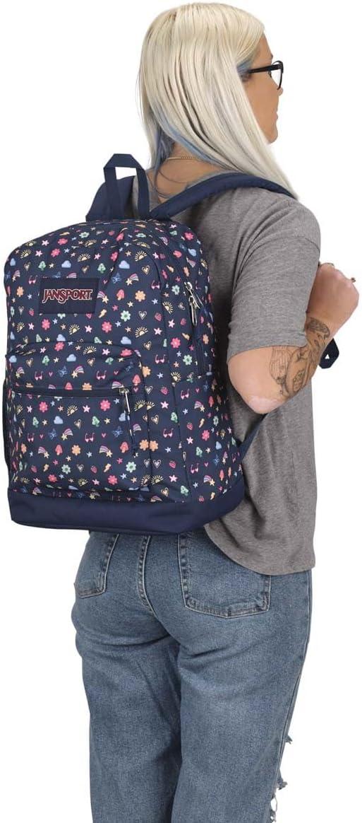 imageJanSport Cross Town Plus Backpack  Large Main Compartment Side Water Bottle Pocket 15Inch Padded Laptop Sleeve  BlackSlice of Fun