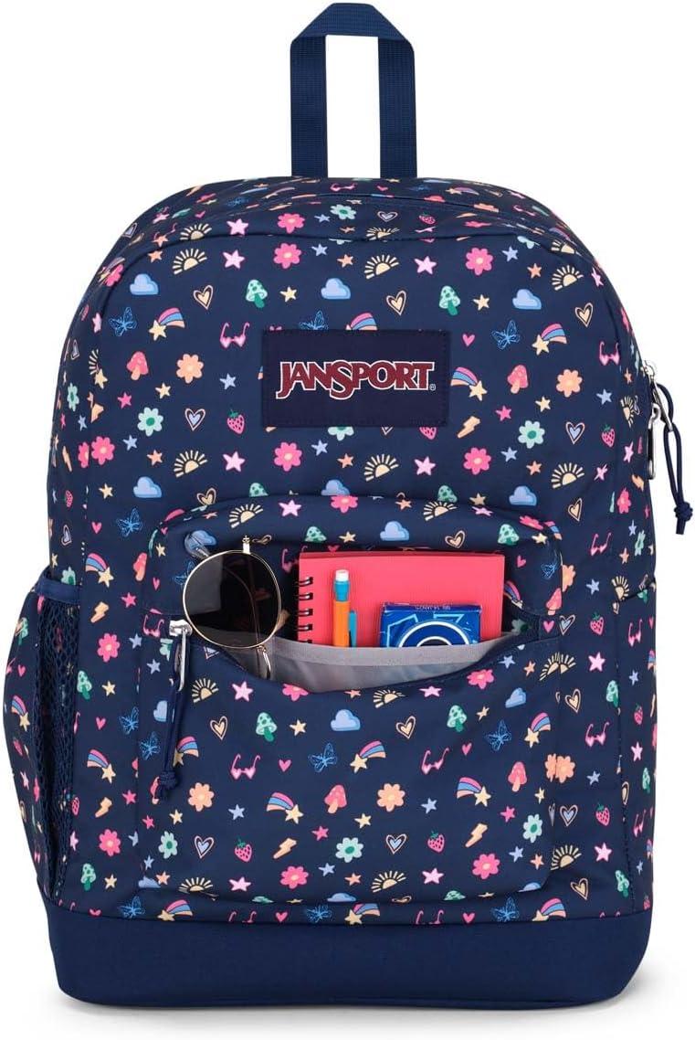 imageJanSport Cross Town Plus Backpack  Large Main Compartment Side Water Bottle Pocket 15Inch Padded Laptop Sleeve  BlackSlice of Fun