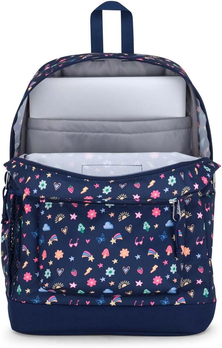 imageJanSport Cross Town Plus Backpack  Large Main Compartment Side Water Bottle Pocket 15Inch Padded Laptop Sleeve  BlackSlice of Fun