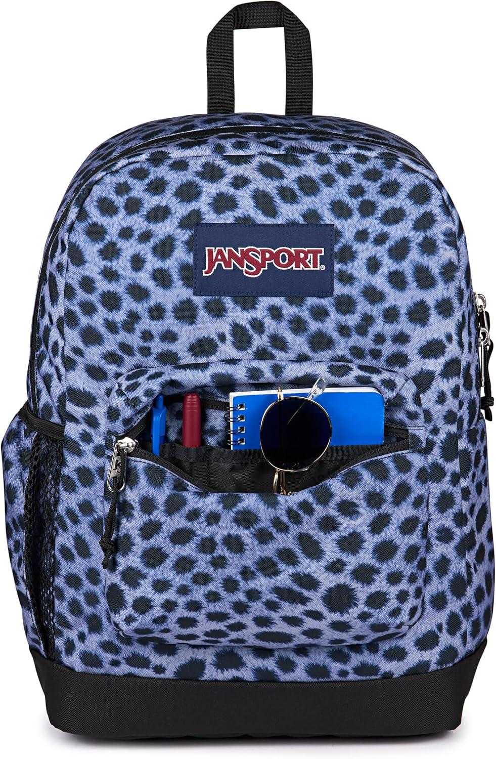 imageJanSport Cross Town Plus Backpack  Large Main Compartment Side Water Bottle Pocket 15Inch Padded Laptop Sleeve  BlackSurreal Spots