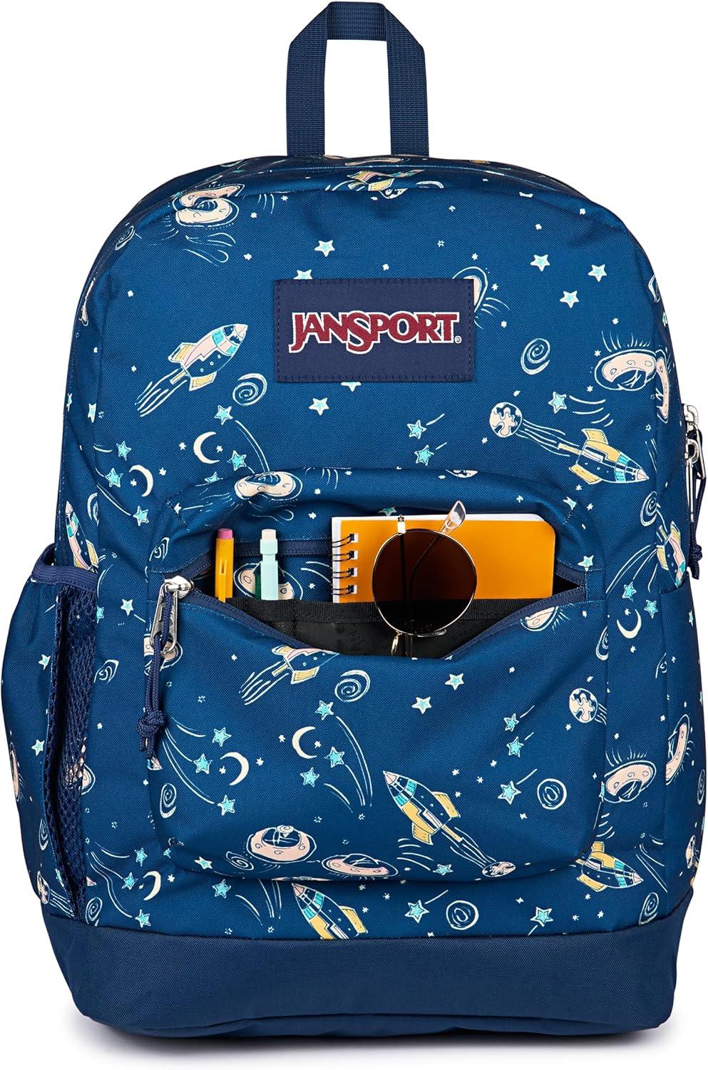 imageJanSport Cross Town Plus Backpack  Large Main Compartment Side Water Bottle Pocket 15Inch Padded Laptop Sleeve  BlackVortex Voyage