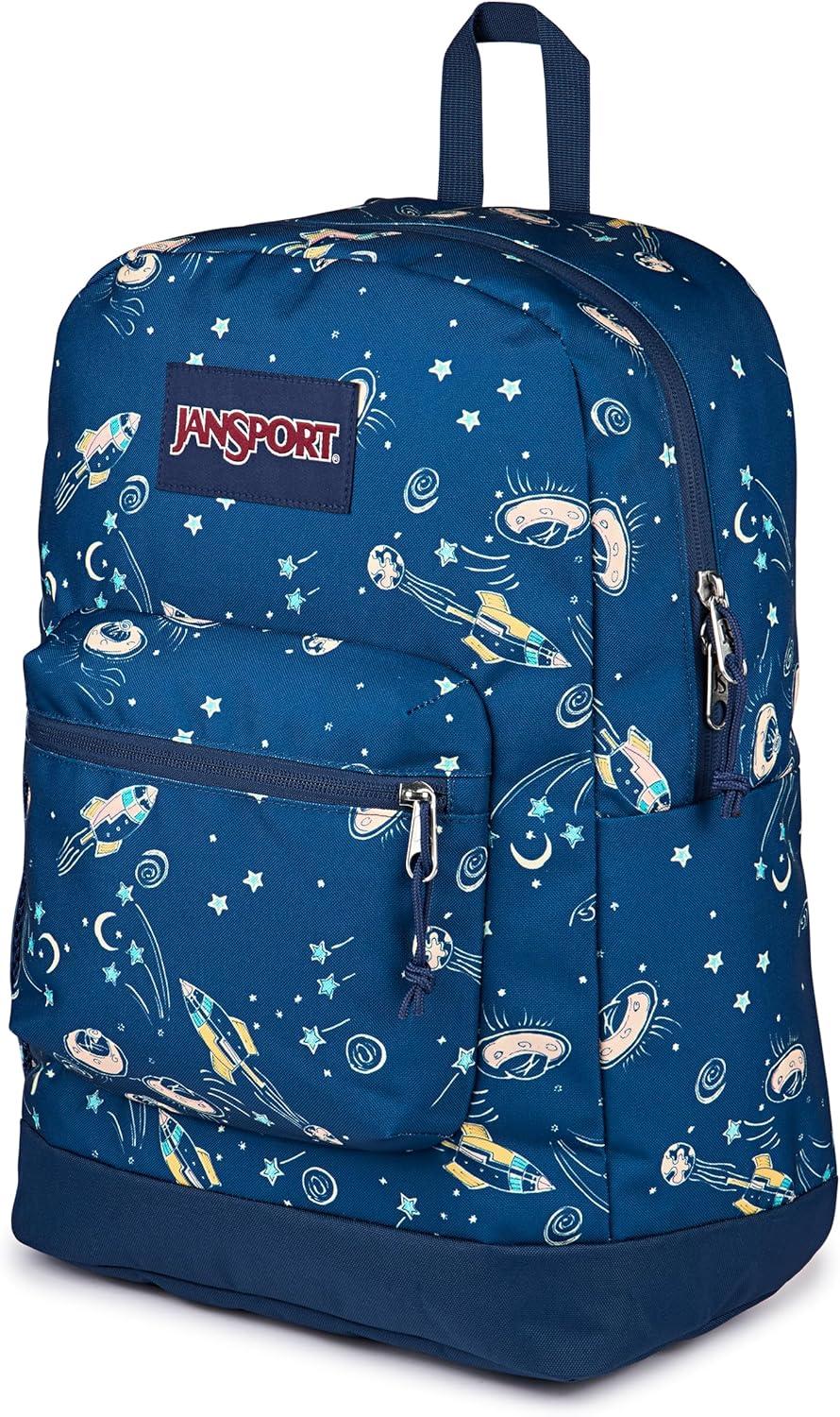 imageJanSport Cross Town Plus Backpack  Large Main Compartment Side Water Bottle Pocket 15Inch Padded Laptop Sleeve  BlackVortex Voyage