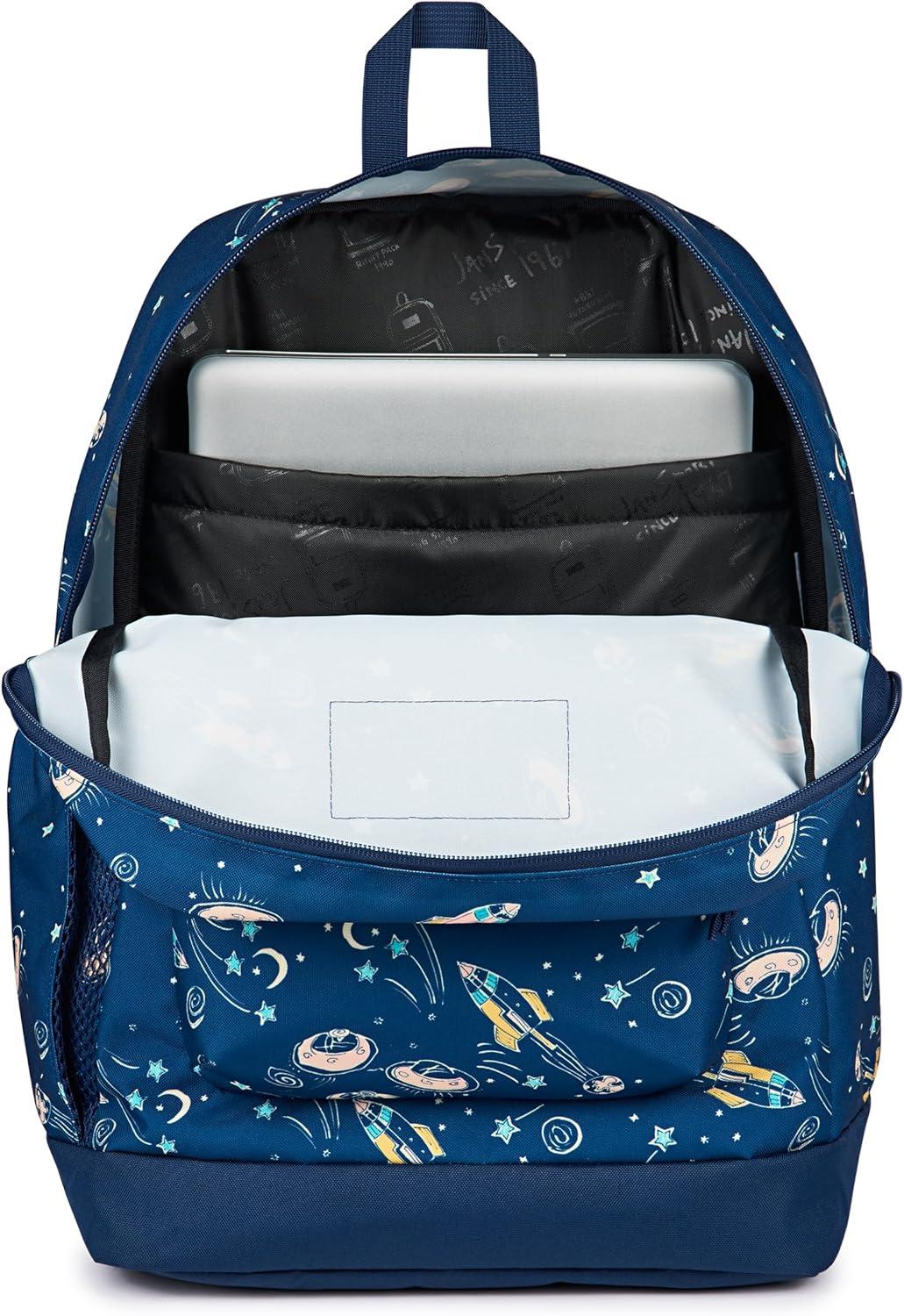 imageJanSport Cross Town Plus Backpack  Large Main Compartment Side Water Bottle Pocket 15Inch Padded Laptop Sleeve  BlackVortex Voyage