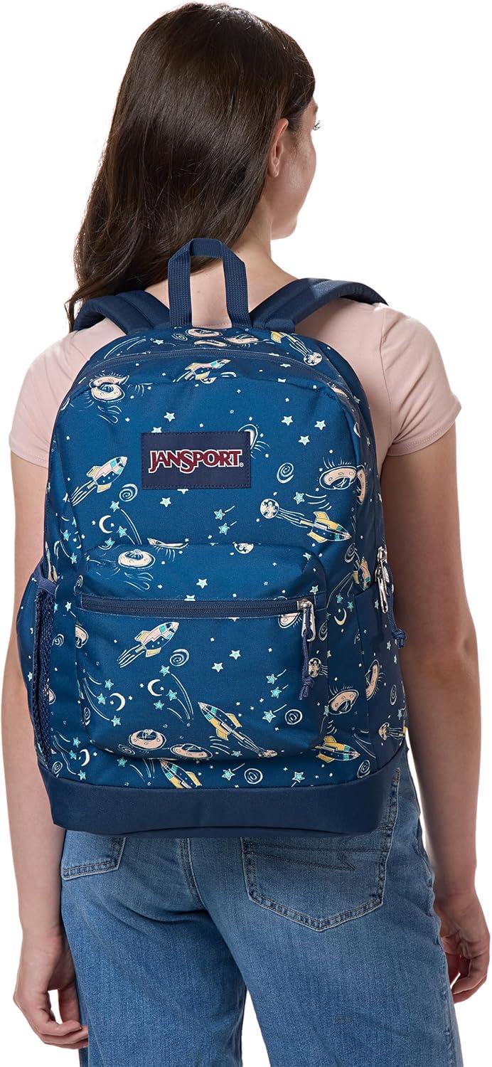 imageJanSport Cross Town Plus Backpack  Large Main Compartment Side Water Bottle Pocket 15Inch Padded Laptop Sleeve  BlackVortex Voyage