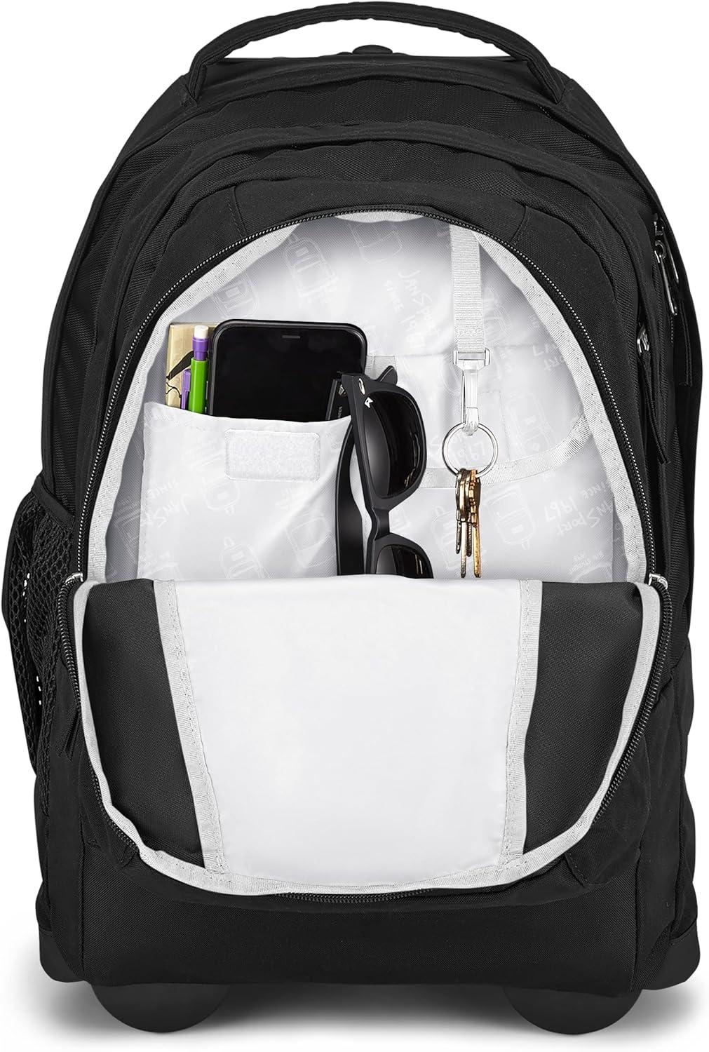 imageJanSport Driver 8 Rolling Backpack  Wheeled Travel Bag with 15Inch Laptop Sleeve One Size BlackBlack