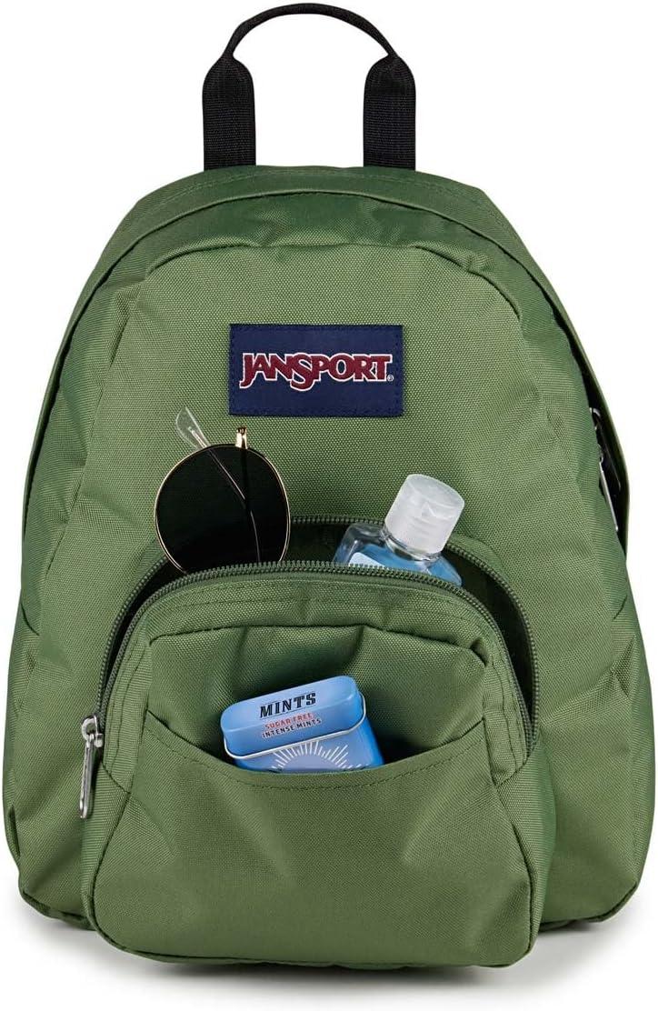 imageJanSport Half Pint Mini Backpack 102 L  Durable Mini Bag Purse with Adjustable Shoulder Straps Single Main Compartment Zippered Stash Pocket BlackCargo Green