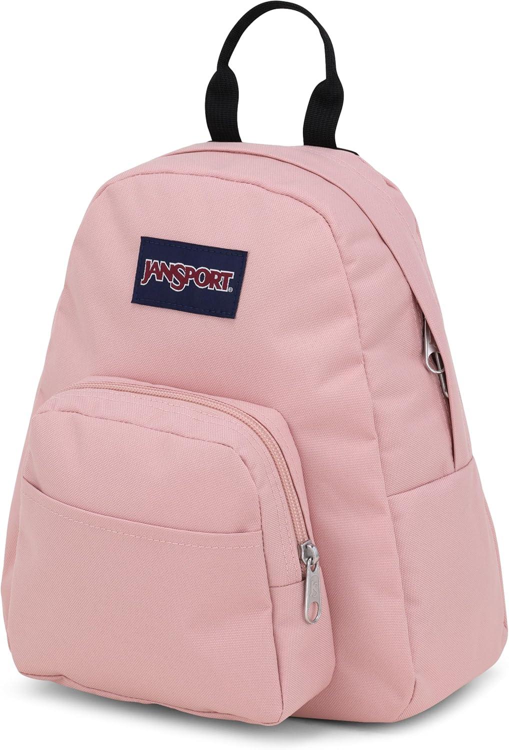 imageJanSport Half Pint Mini Backpack 102 L  Durable Mini Bag Purse with Adjustable Shoulder Straps Single Main Compartment Zippered Stash Pocket BlackMisty Rose