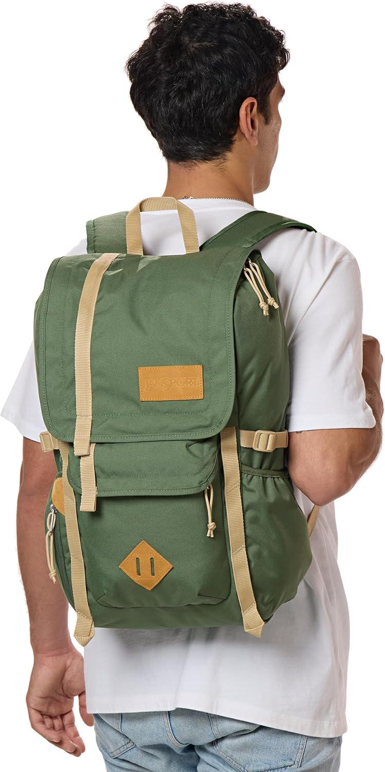 imageJanSport Hatchet Backpack  15inch Padded Laptop Compartment Dual Water Bottle Pockets Side Compression Straps Cargo GreenCargo Green
