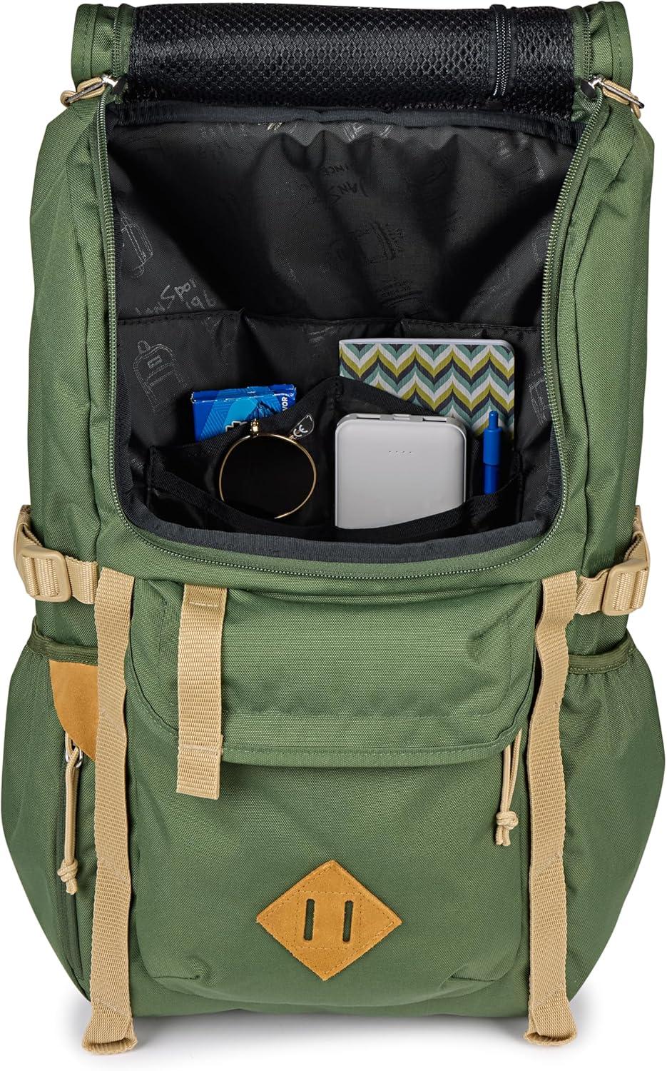 imageJanSport Hatchet Backpack  15inch Padded Laptop Compartment Dual Water Bottle Pockets Side Compression Straps Cargo GreenCargo Green