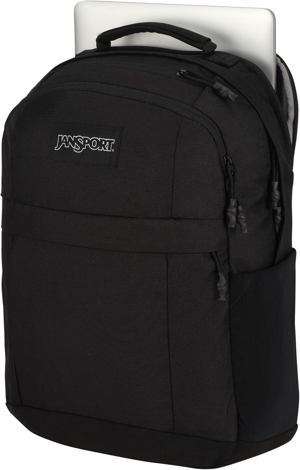 imageJanSport Landings Pack  Large Backpack with Soft Back Panel Dual Water Bottle Pockets 15Inch Padded Laptop Compartment BlackBlack