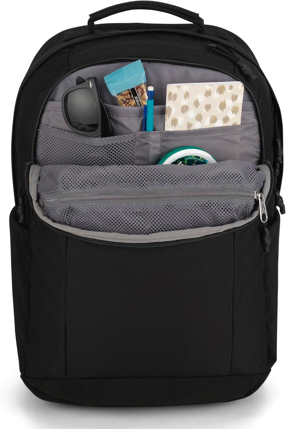 imageJanSport Landings Pack  Large Backpack with Soft Back Panel Dual Water Bottle Pockets 15Inch Padded Laptop Compartment BlackBlack