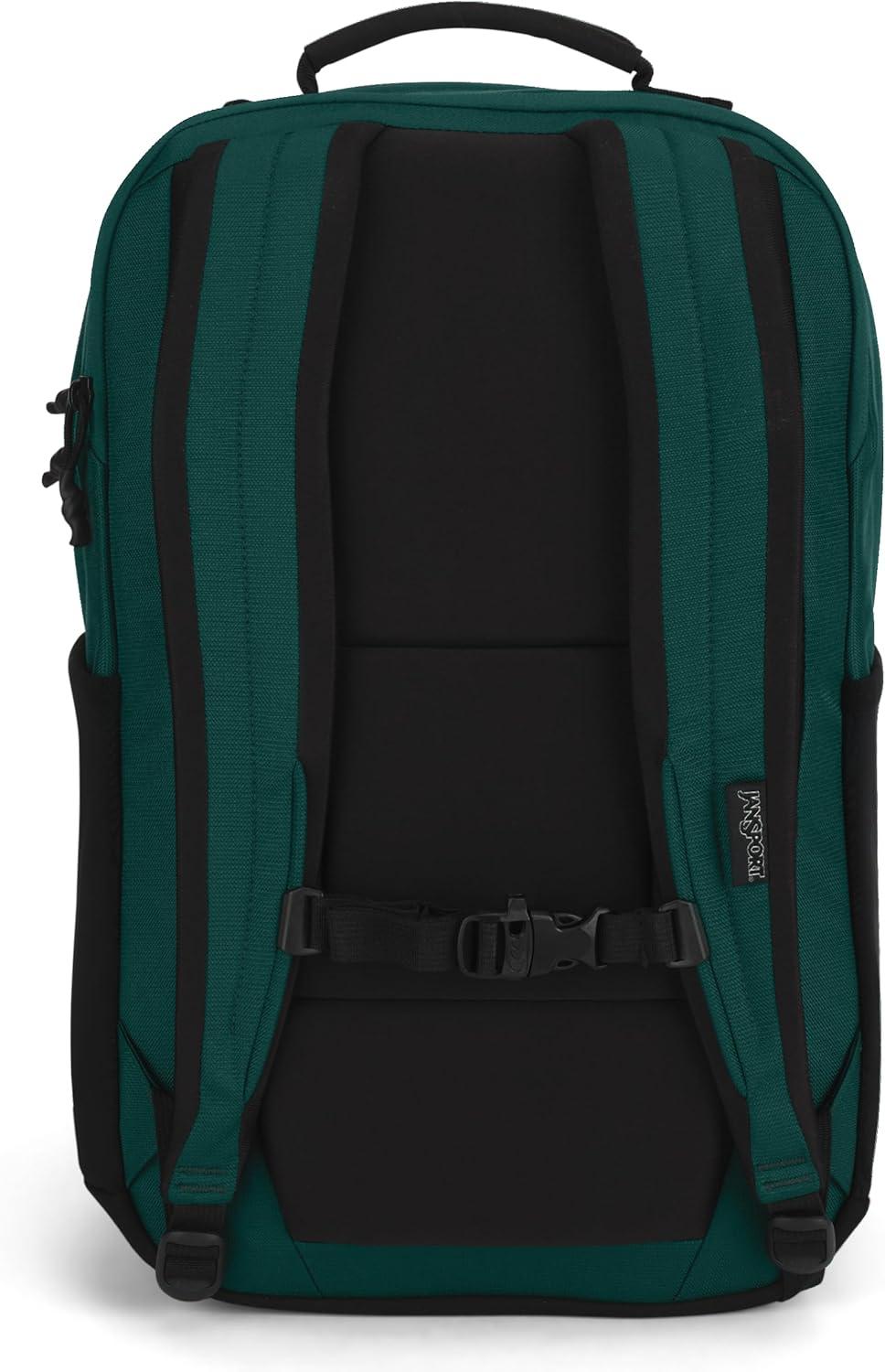 imageJanSport Landings Pack Large Backpack with Soft Back Panel Dual Water Bottle Pockets 15Inch Padded Laptop Compartment BlackDeep Juniper