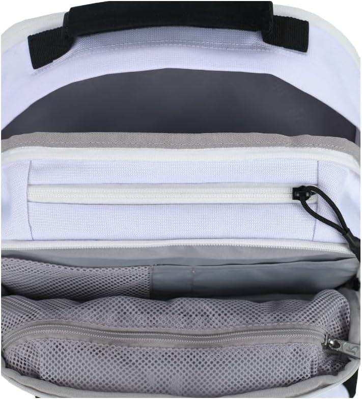 imageJanSport Landings Pack  Large Backpack with Soft Back Panel Dual Water Bottle Pockets 15Inch Padded Laptop Compartment BlackWhite