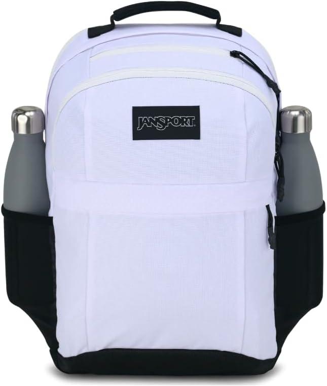 imageJanSport Landings Pack  Large Backpack with Soft Back Panel Dual Water Bottle Pockets 15Inch Padded Laptop Compartment BlackWhite