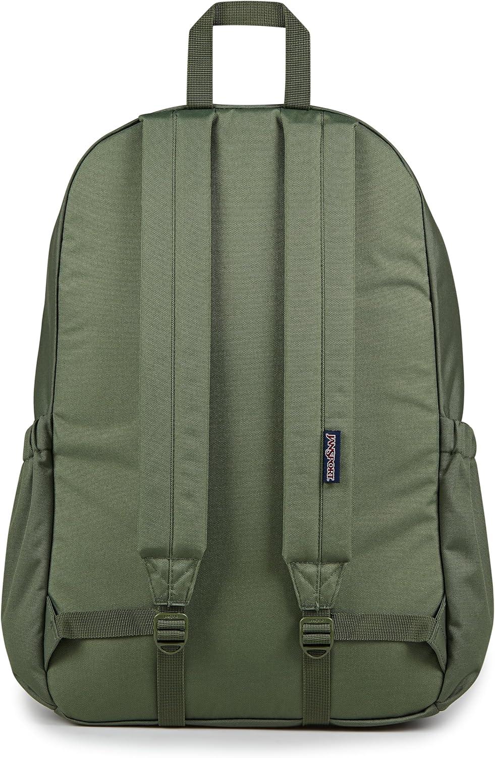 imageJanSport Lounge Pack  Large Main Compartment Dual Water Bottle Pockets Front Drawcord Pocket Padded Laptop Sleeve Oyster MushroomCargo Green