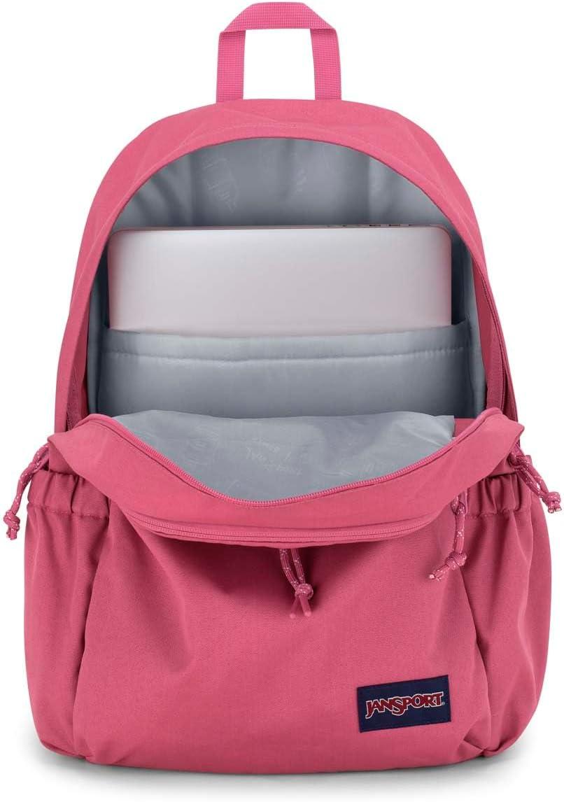 imageJanSport Lounge Pack Large Main Compartment Dual Water Bottle Pockets Front Drawcord Pocket Padded Laptop Sleeve Oyster MushroomMauve Haze