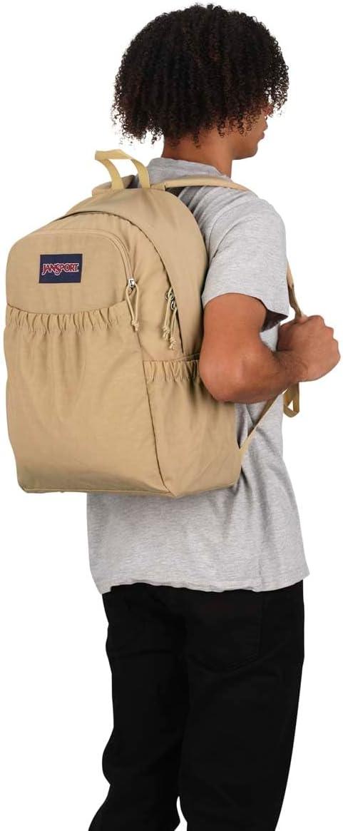 imageJanSport Lounge Pack Large Main Compartment Dual Water Bottle Pockets Front Drawcord Pocket Padded Laptop Sleeve Oyster MushroomTravertine