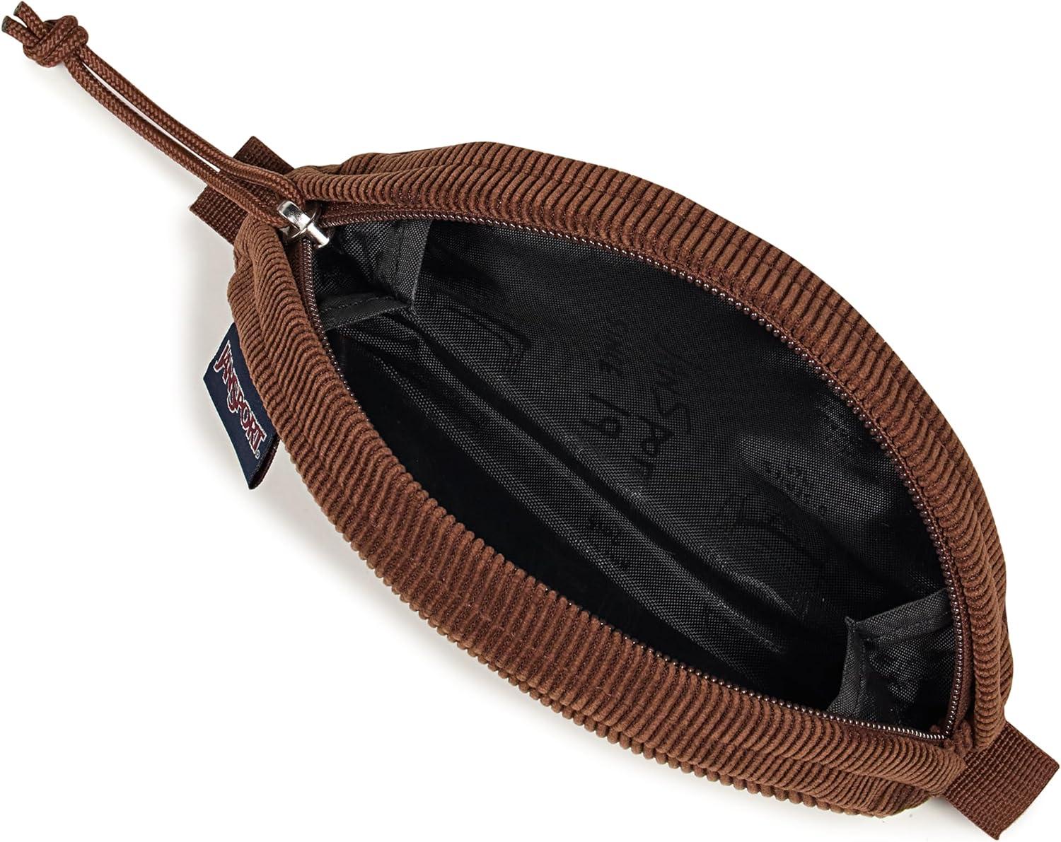 imageJanSport Luna Blue Compact Minimalist Semicircular PouchBasic Brown Corduroy