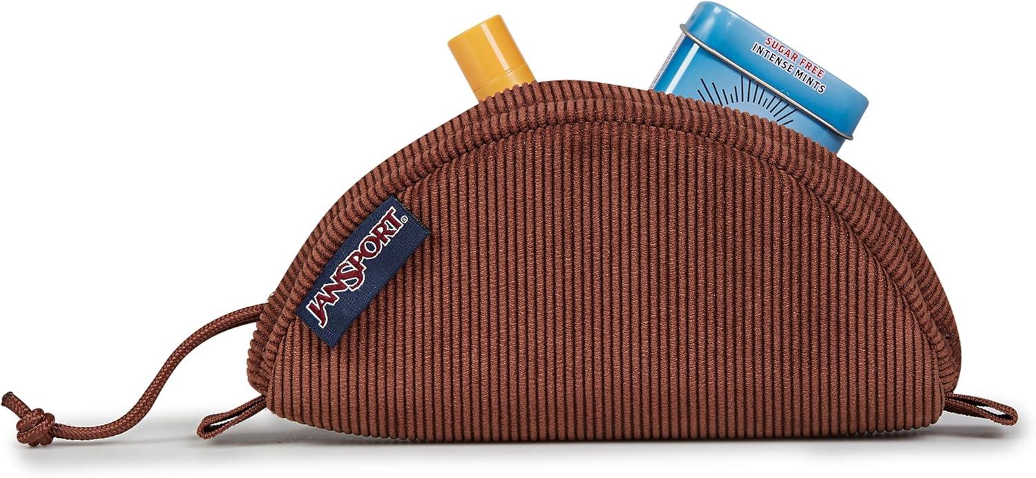 imageJanSport Luna Blue Compact Minimalist Semicircular PouchBasic Brown Corduroy